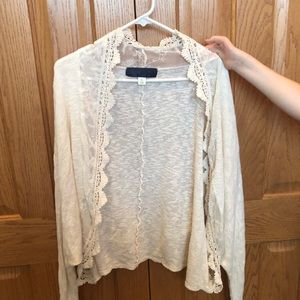 Cream Lace Cardigan